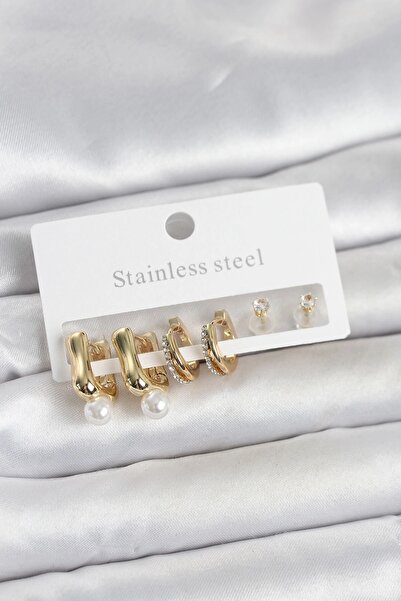 sylar 316L Steel Gold Color Women's Earring Set