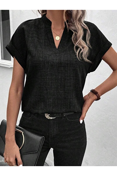 DRESSIFY WOMEN’S FASHION Women's Short Sleeve Judge Collar Sofia Blouse