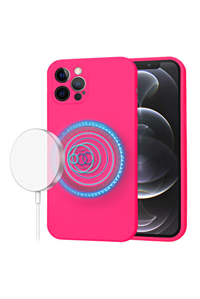 Techsuit Husa pentru iPhone 12 Pro, SoftFlex MagSafe, protectie antisoc, fucsia