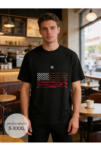 Arabest تي شيرت رجالي 100% قطن، نسيج ناعم، ياقة دائرية، طباعة من جانب واحد، ت...