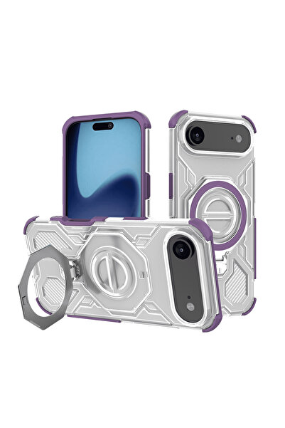 Techsuit Husa pentru iPhone 17 Air, Carbon Shield PRO, protectie antisoc, mov