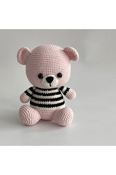 TOIVOS Amigurumi Tam Tam Ayıcık | Çizgili Kazaklı El Örgüsü Oyuncak
