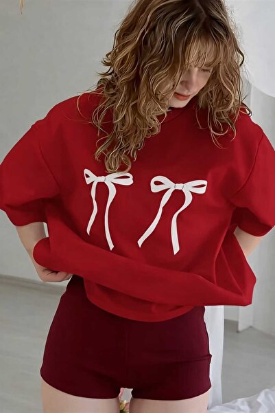 puolikuu Unisex Άνετο μπλουζάκι με κορδέλα και διπλό τύπωμα