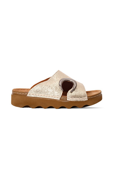 Lal Shoes & Bags Γυναικείες παντόφλες Mimosa από γνήσιο δέρμα ανθρακί με λεπτ...