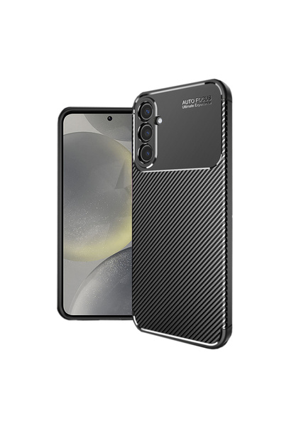Techsuit Husa pentru Samsung Galaxy S24, CarbonFiber, protectie antisoc, negru