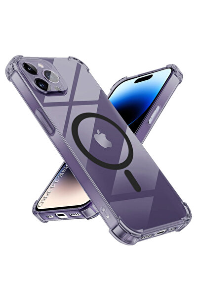 Techsuit Husa pentru iPhone 14 Pro, Shockproof Clear Silicone MagSafe, protec...