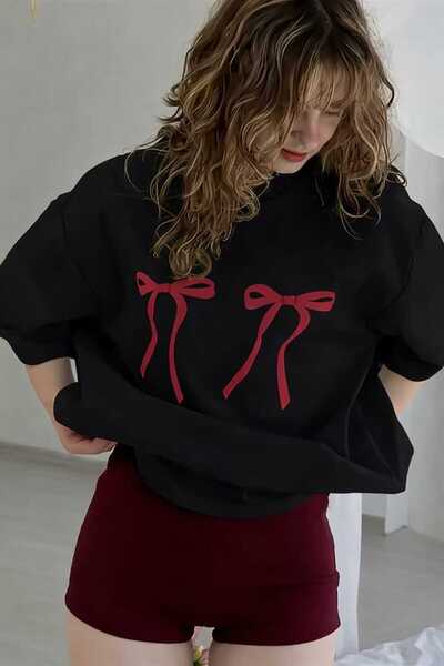 puolikuu Tricou unisex cu croială confortabilă, cu panglică și imprimeu dublu