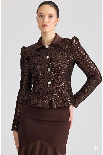 CLIO Plus Size Sequin Jacket and Skirt Set