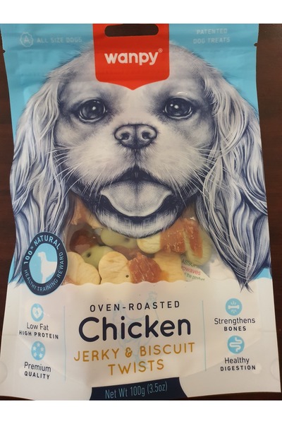 Wanpy PATİLİMARKET köpek ödülü chicken jerky biscuit twist