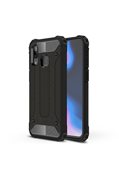 Techsuit Husa pentru Samsung Galaxy A40, Hybrid Armor, protectie antisoc, negru
