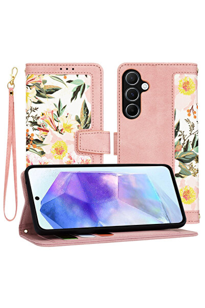 Techsuit Husa pentru Samsung Galaxy A55 5G, FlipCraft, protectie antisoc, roz