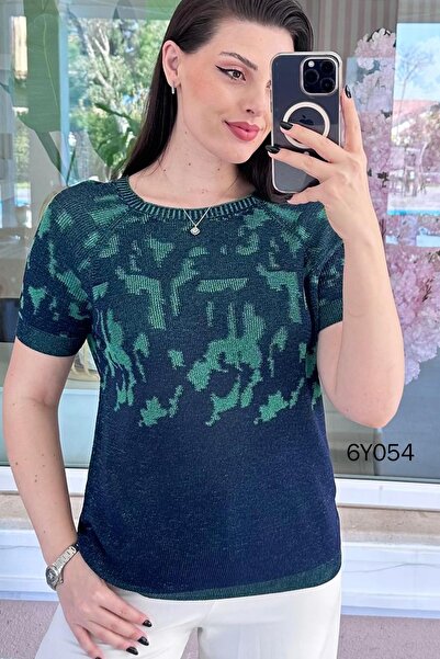 İnce Topuk Patterned Mercerized Knitwear Blouse 6Y054