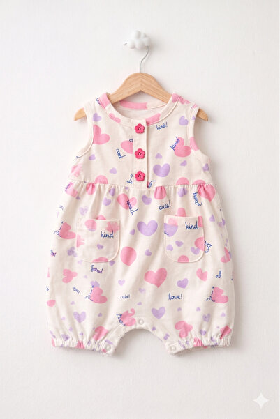 For My Baby Baby Girl 100% Cotton Patterned Summer Jumpsuit with Pockets