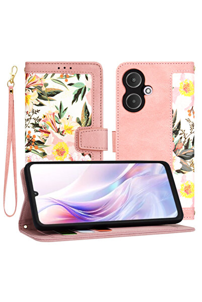 Techsuit Husa pentru Xiaomi Redmi 13C 5G, FlipCraft, protectie antisoc, roz