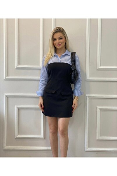 RUUJ COLLECTİON İçi Gömlek Görünümlü Spor Elbise