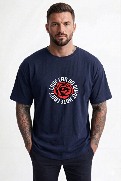 Let's Wear T-Shirt - Ναυτικό μπλε - Oversize