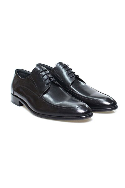 FRANCO CALVANI Black Color Lace-Up Genuine Leather Men's Shoes