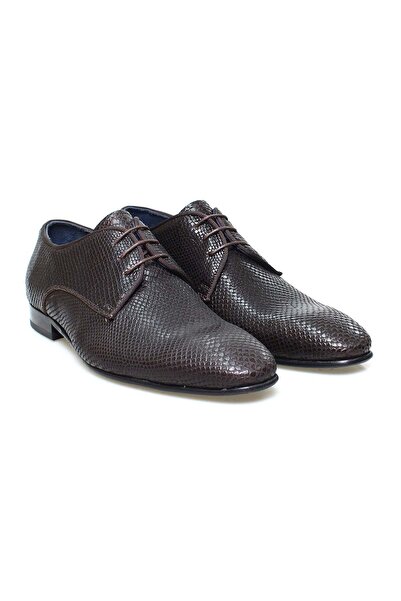 FRANCO CALVANI Brown Lace-Up Genuine Leather Men's Shoes