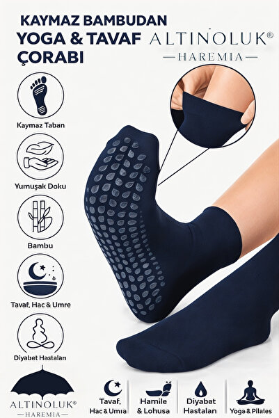 Altınoluk Haremia Kaydırmaz Çorap Bambudan Yoga & Tavaf Çorabı – Konfor, Güve...