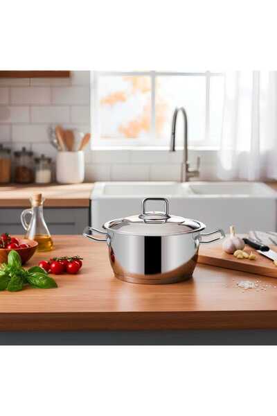 ÖZLİFE Kros 22 cm Derin Çelik Kapaklı Tencere 4,5 LT 4070