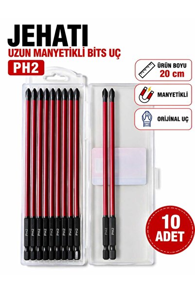 jehati Matkap Ucu Yıldız Ph2 Orjinal 20cm Orjinal Uç Manyetil Mıknatıslı 10 A...