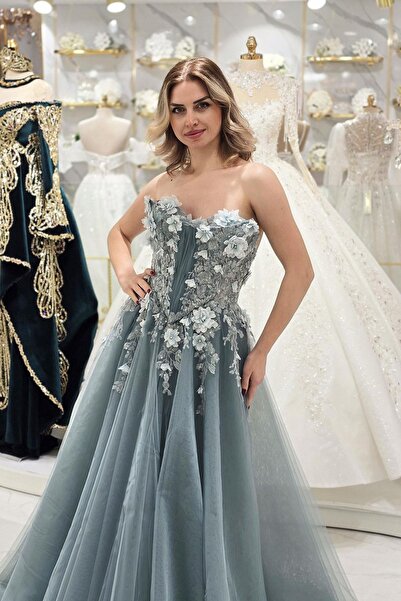 Yonca Moda Evi Su Yeşili Peri Nişanlık 8688