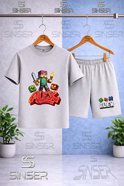 SS SİNSER Kids' Alex Flame Torch Printed Crew Neck T-Shirt - Shorts Set