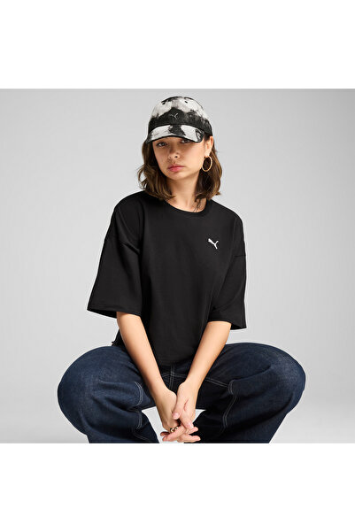 Puma Wardrobe Essentials Oversized Kadın Siyah T-Shirt