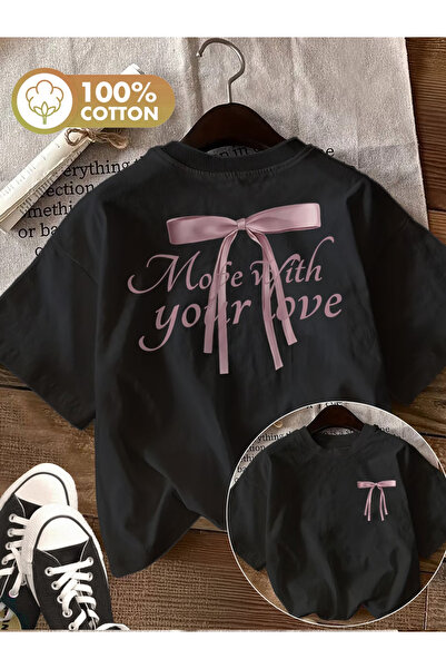 YOUR LOVE Baskılı Oversize Pamuklu Bisiklet Yaka T-Shirt tshirt