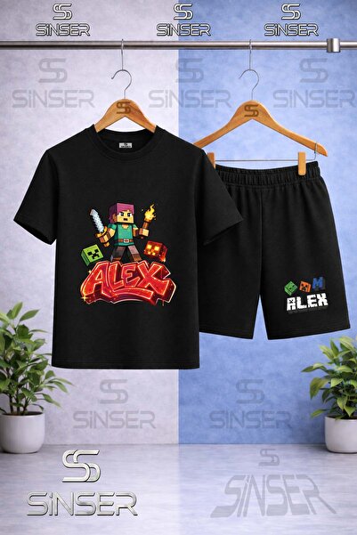 SS SİNSER Kids' Alex Flame Torch Printed Crew Neck T-Shirt - Shorts Set
