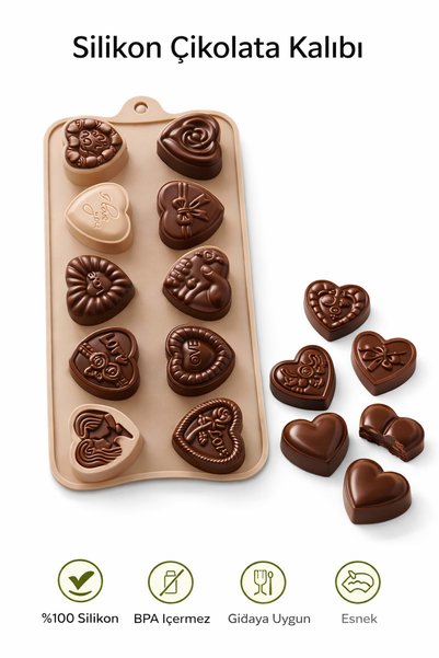 evolis kitchen 2 Pieces Heat Resistant Fireproof Non-Stick Chocolate and Ice Mold (20X10) Cream