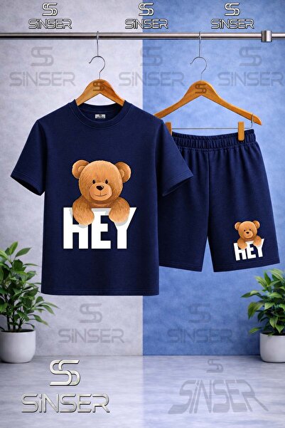 SS SİNSER Children's T-Shirt with Printed "Hey" and "Yazisi" on the Back - Sh...