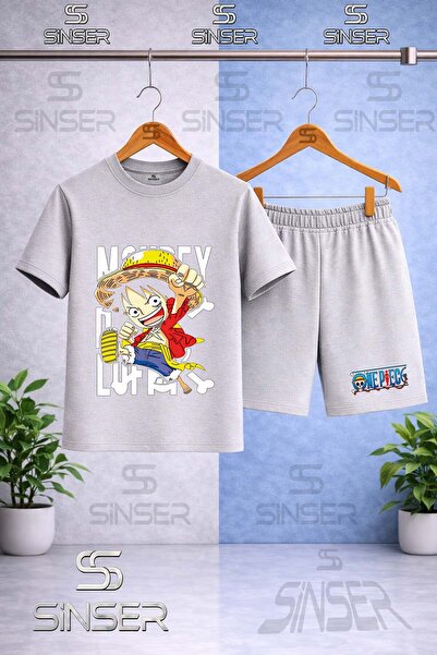 SS SİNSER Children's Anime One Piece Left Text Printed Crew Neck T-Shirt - Sh...