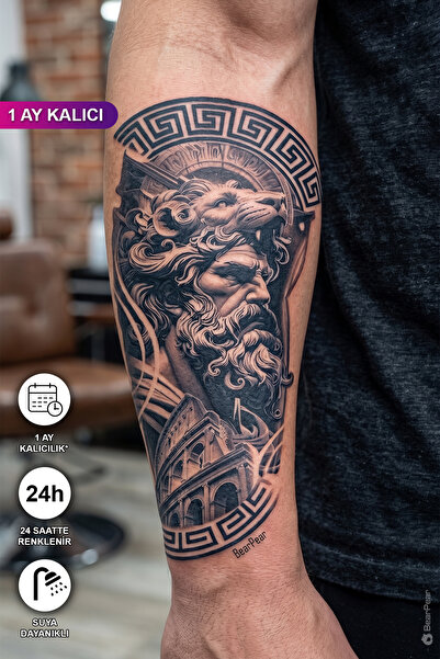 BP Tattoo 1 Ay Kalıcı 24 Saat Sonra Renklenen Hercules Geçici Dövme