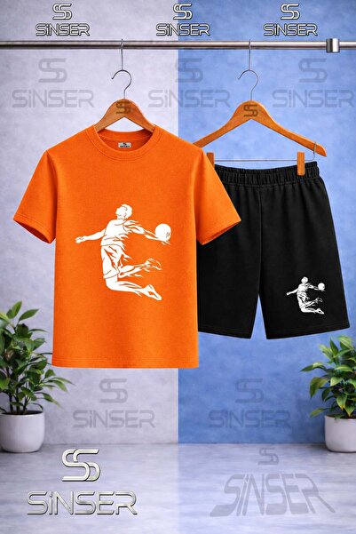 SS SİNSER تي شيرت للأطفال بطبعة BASKET HAVADA ASILI BYZ ذو ياقة دائرية - طقم ...