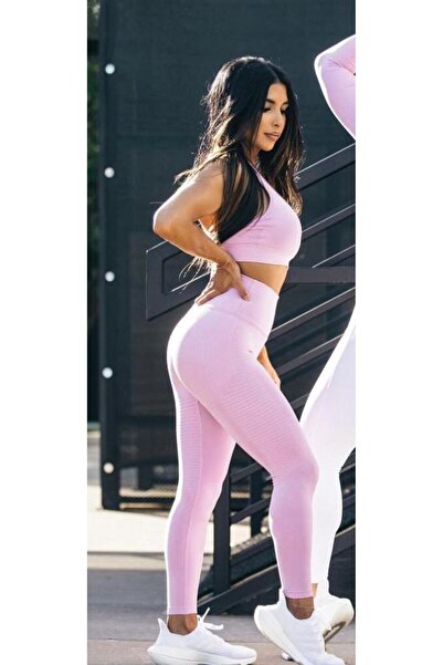 ALPHALETE tayt Büzgüsüz Şeker Pembesi