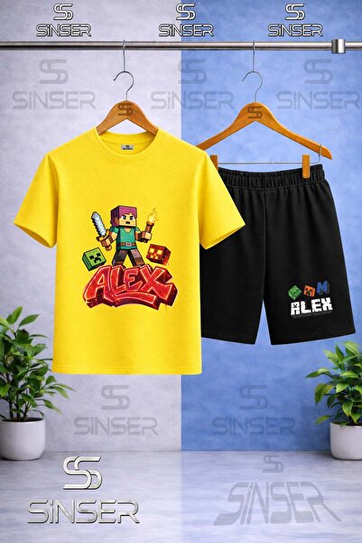 SS SİNSER Kids' Alex Flame Torch Printed Crew Neck T-Shirt - Shorts Set