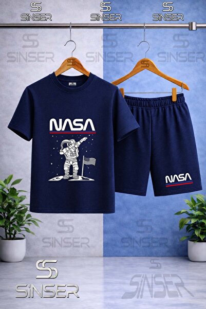 SS SİNSER Children's Astronaut Beyz Ust Nasa Text Printed Crew Neck T-Shirt -...