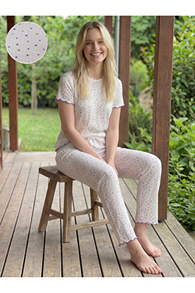 rindahomewear Γυναικείο σετ καλοκαιρινών πιτζάμες με κοντό μανίκι και σχέδιο ...