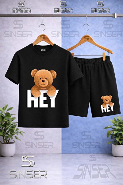 SS SİNSER Children's T-Shirt with Printed "Hey" and "Yazisi" on the Back - Sh...