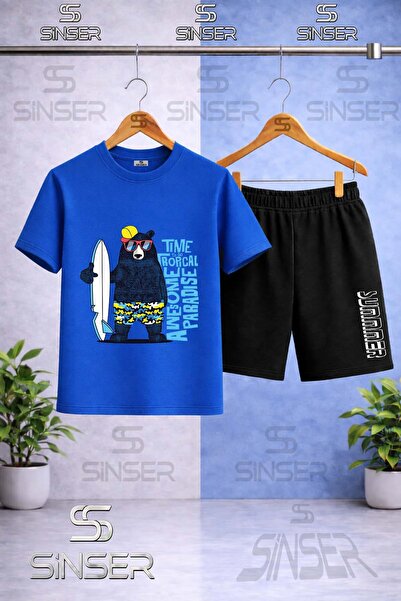 SS SİNSER تي شيرت للأطفال مطبوع عليه AYICIK SYH SURF SAPKA ذو رقبة دائرية - ط...