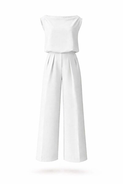 5in1Canpolat Εκρού Σετ Μπλούζα-Παντελόνι με Λεπτομέρεια Κορδόνι 0011-0028