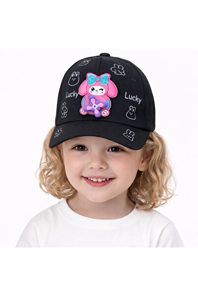 synshop Black My Melody Girls' Hat Adjustable Lucky Pattern 3D Rotating Wind ...