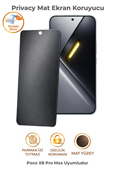 Poco X8 Pro Max Compatible Privacy Matte Screen Protector Privacy Protected Fingerprint Proof