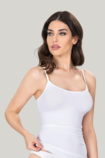 Miss Fit قميص داخلي نسائي بدون خياطة - قميص داخلي نسائي بدون خياطة بحمالات رفيعة