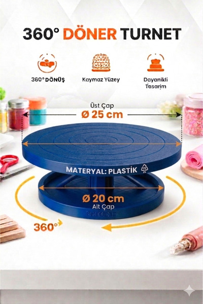 Smile3D 25 cm Turnet Seramik Heykel Ve Pasta