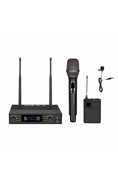 Westa Ten, Profesyonel UHF Kablosuz Mikrofon Seti El ve Yaka Mikrofon 100 Kan...