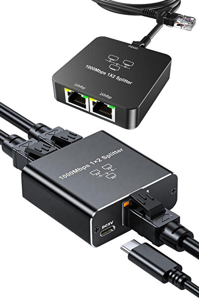 ThenTech Yüksek Hızlı 1000Mbps Gigabit Ethernet Çoklayıcı 1 Giriş 2 Çıkış Ağ ...