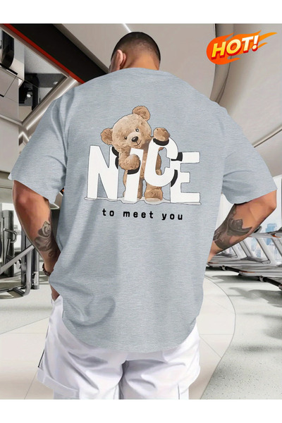 Nivorix Nice Printed Oversize Cotton Crew Neck T-Shirt Tshirt