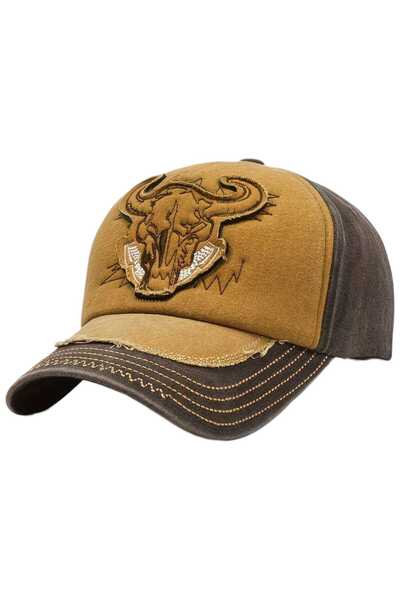 Mood Agenda Unisex Καπέλο Μπέιζμπολ με Κέντημα Ταυρού σε Στυλ Vintage, Ρυθμιζ...